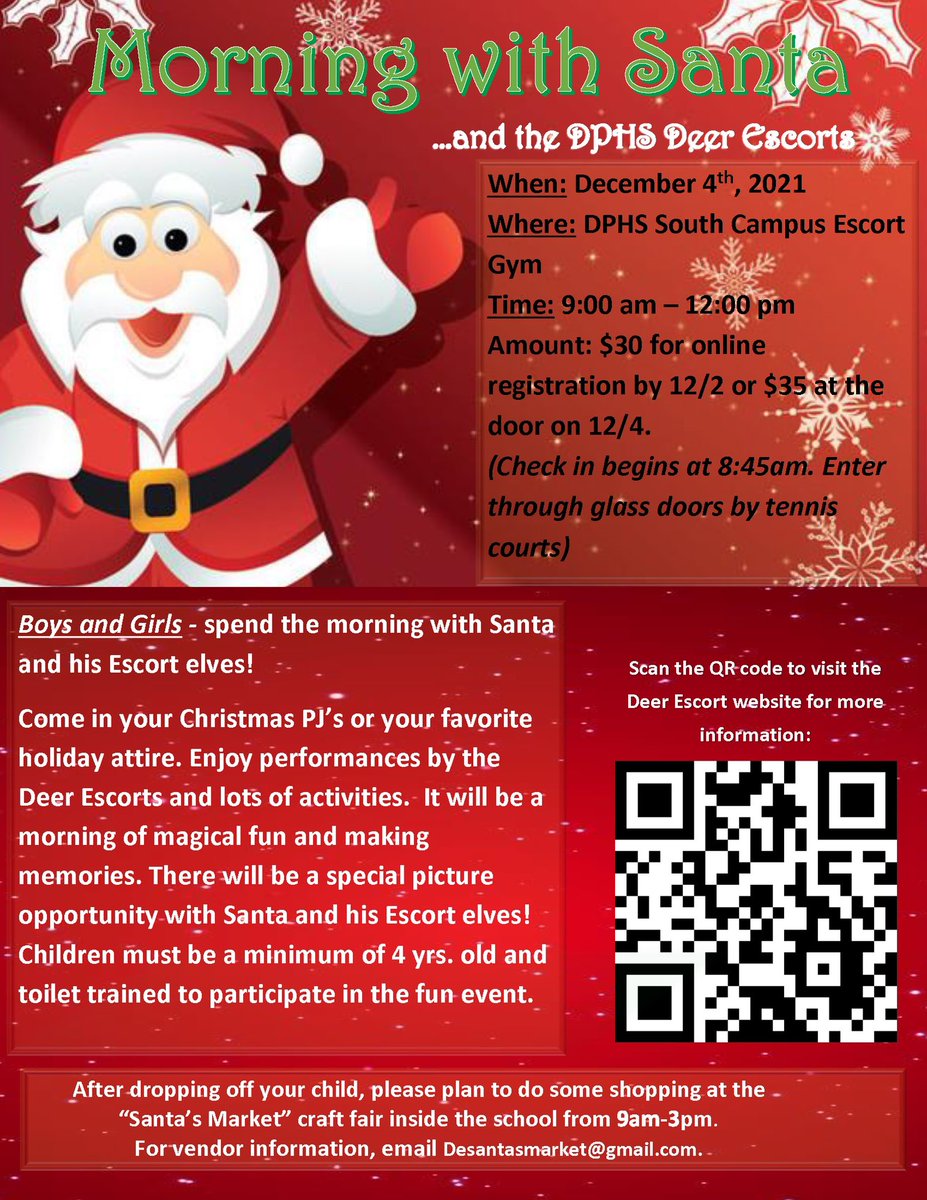 EscortBooster's tweet photo. Sign up for A Morning with Santa at https://t.co/AePafzLjb2!   Save the date to come shop out Santa Market! 🎄🎅🏻🛍 https://t.co/bLzZT04G3n