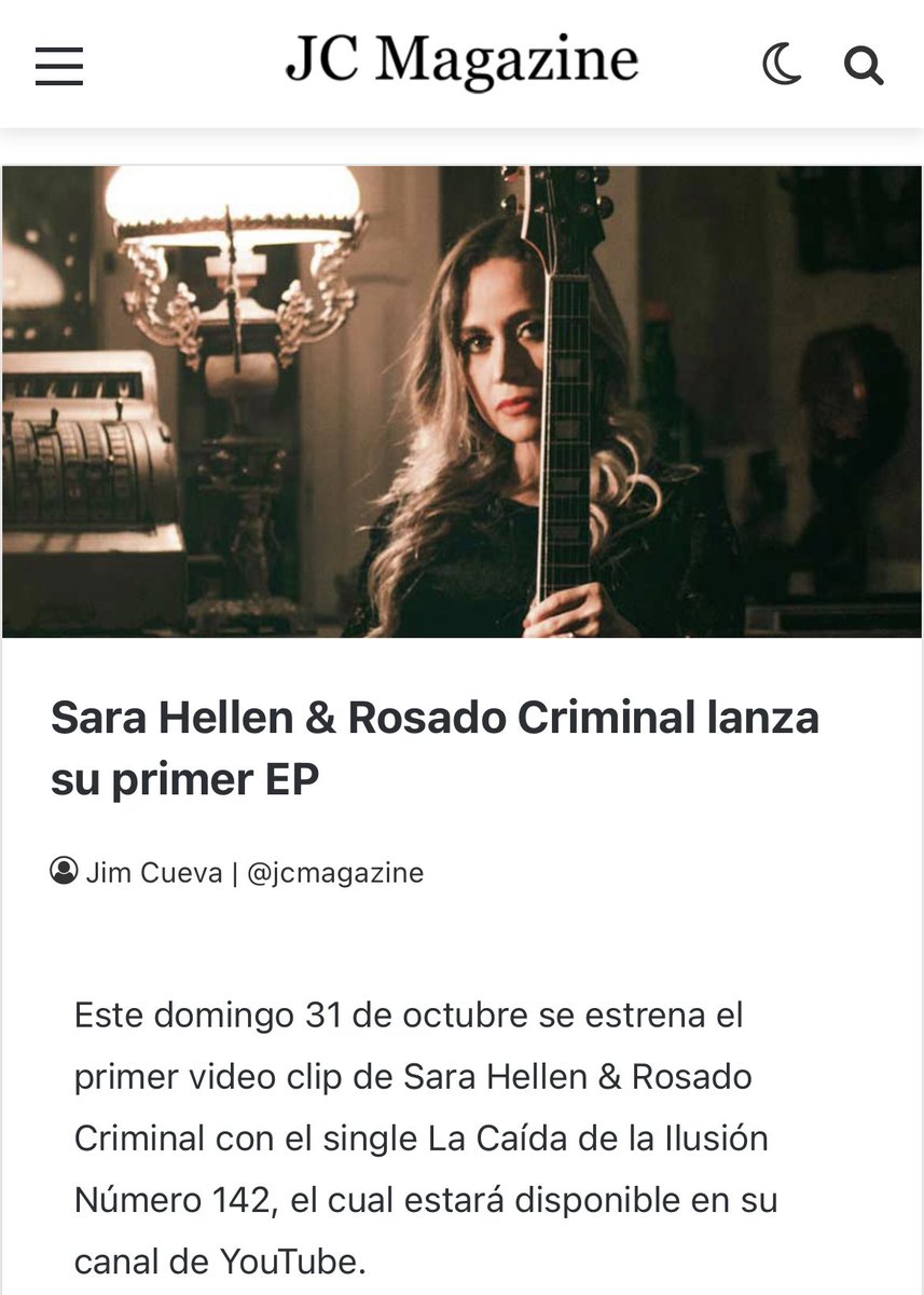 Sara Hellen &amp; Rosado Criminal lanza su primer EP jcmagazine.com/sara-hellen-ro…!! Gracias amigos de <a href="/jcmagazine/">JC Magazine</a> ❤️❤️