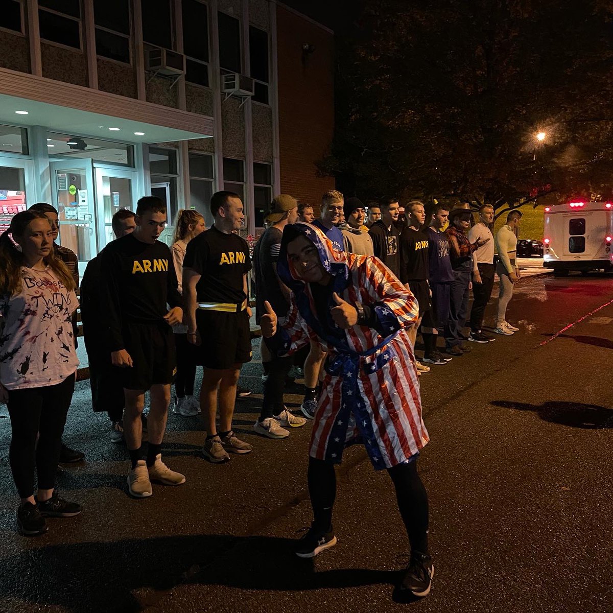 UVAWiseArmyROTC's tweet photo. Winner!! On Friday, cadets dressed up for Halloween to run in a costume run and CDT Mackenzie got first place for best costume! #halloween #leadership #winner #fightingcavs #armyrotc #uvawise #cadet #costumerun @uvawise @7bde_rotc @armyrotc https://t.co/mDM4qEgkno