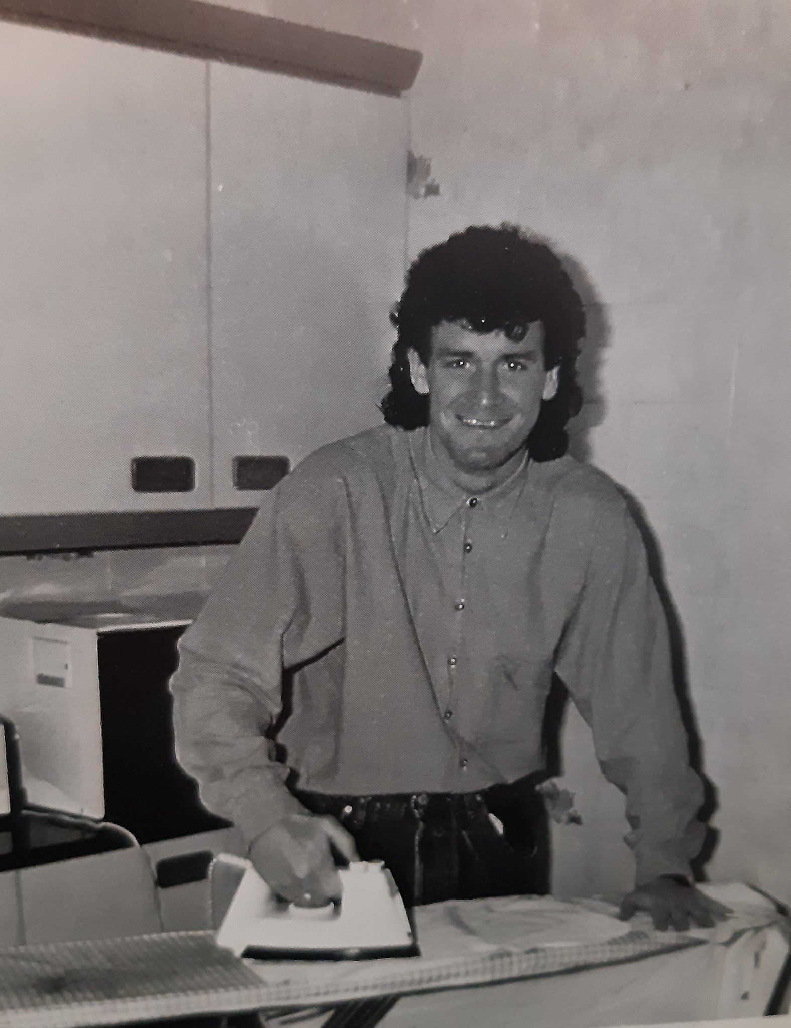 Happy Birthday to Mark Hughes.
Here he is getting the ironing done in Barcelona. 