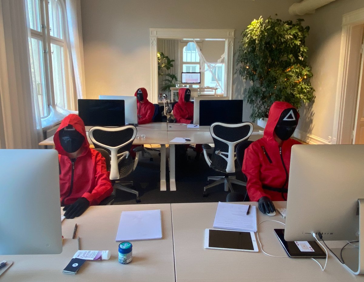 Shoutout to the growth team for keeping things spooky with #SquidGame vibes this Halloween!