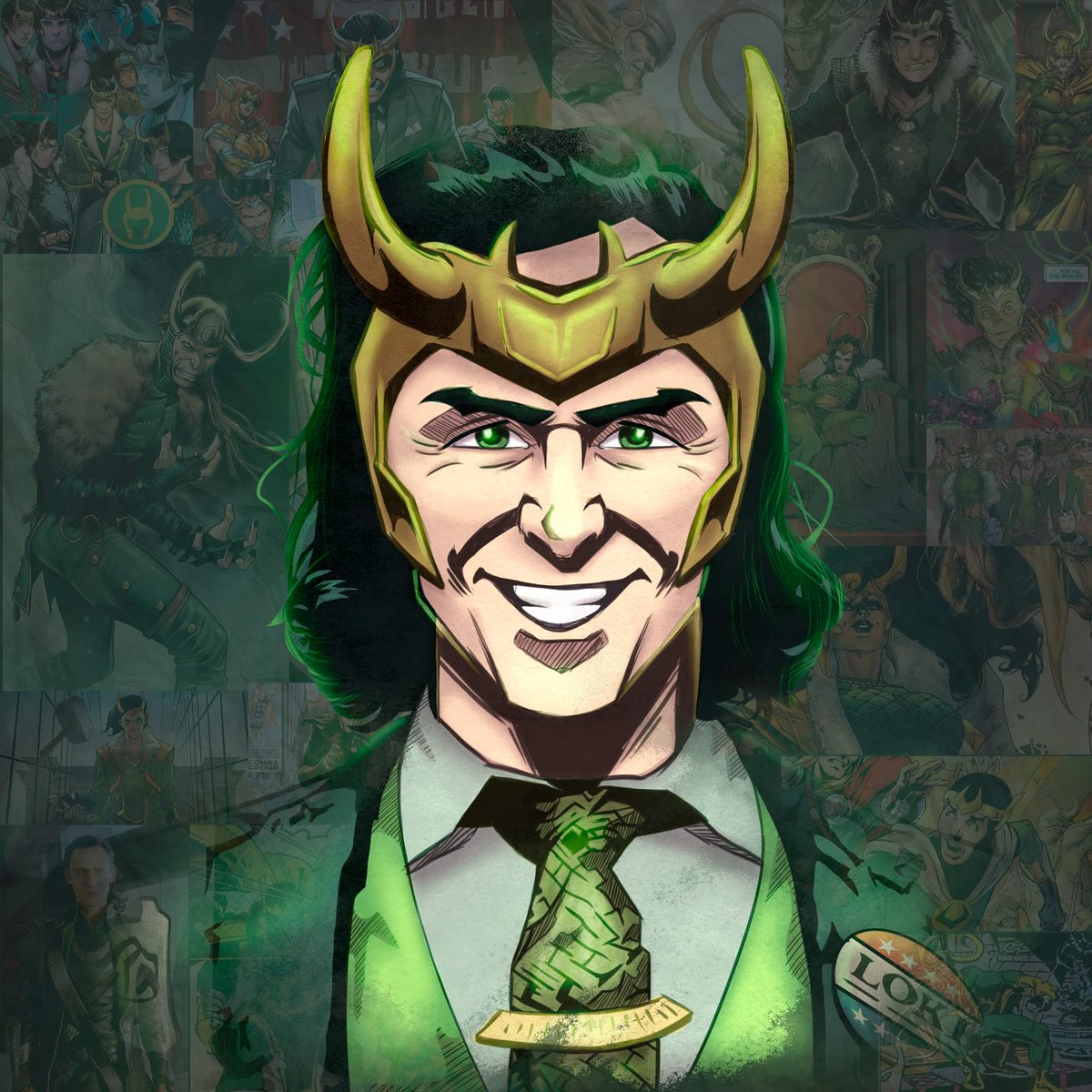 Cala_Zhan's tweet photo. Loki fanart with a collage that I did to celebrate the series premiere.
#loki #marvelcomics #marvel #fanart #photoshop #paintoolsai #wacom #comic #lokiseries #lokifanart #greencolor #lokilaufeyson #voteforloki #lokiseries https://t.co/2mRQZvH7EM
