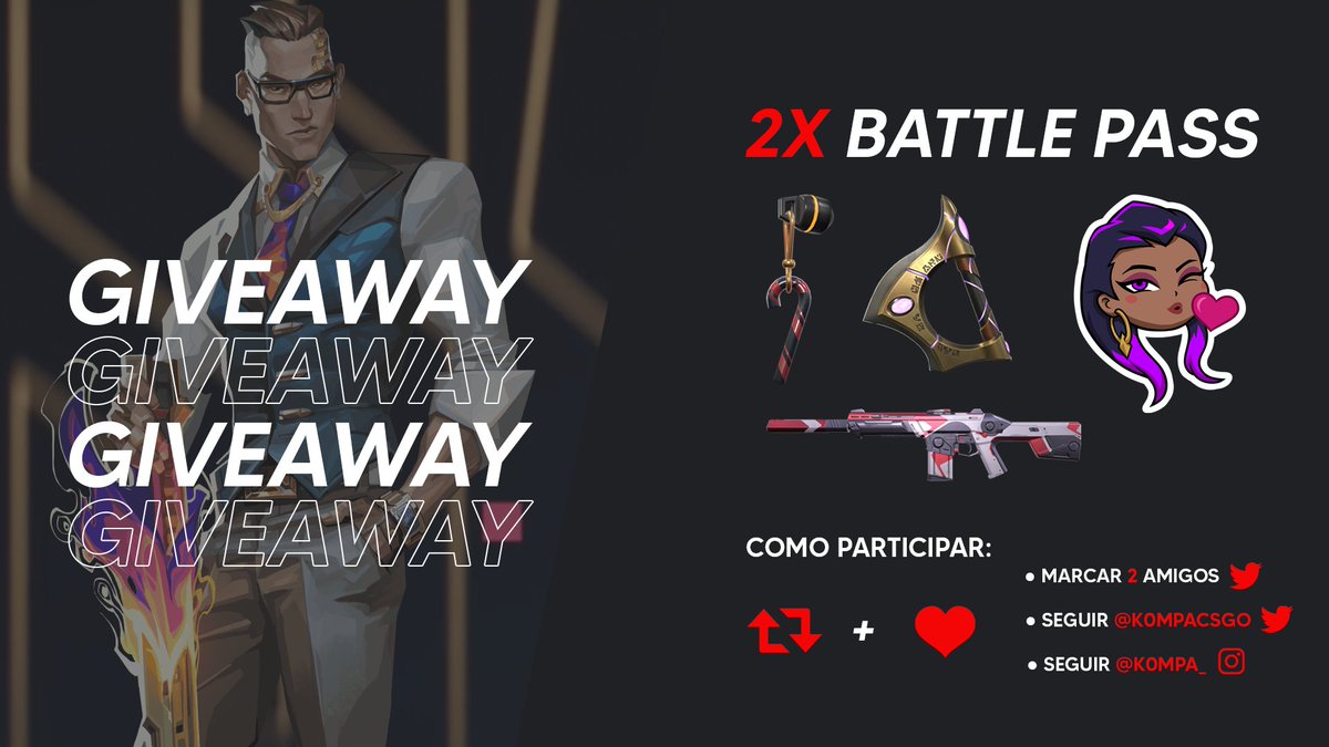 k0mpafps's tweet photo. 📢GIVEAWAY📢

2X BATTLE PASS

Como participar:
1⃣➟RT🔁+❤️neste Post;
2⃣➟Marcar 2 amigos neste Post;
3⃣➟Seguir @k0mpa_csgo no Twitter;
4⃣➟Seguir k0mpa_ no Instagram

Giveaway acaba dia: 10/11/2021 https://t.co/H8Zh9etuOK