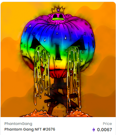 PhantomGangNFT's tweet photo. gm @0x_Vinyl 

can we be 🎃friends?

👻 https://t.co/P7AkwCUTPK
