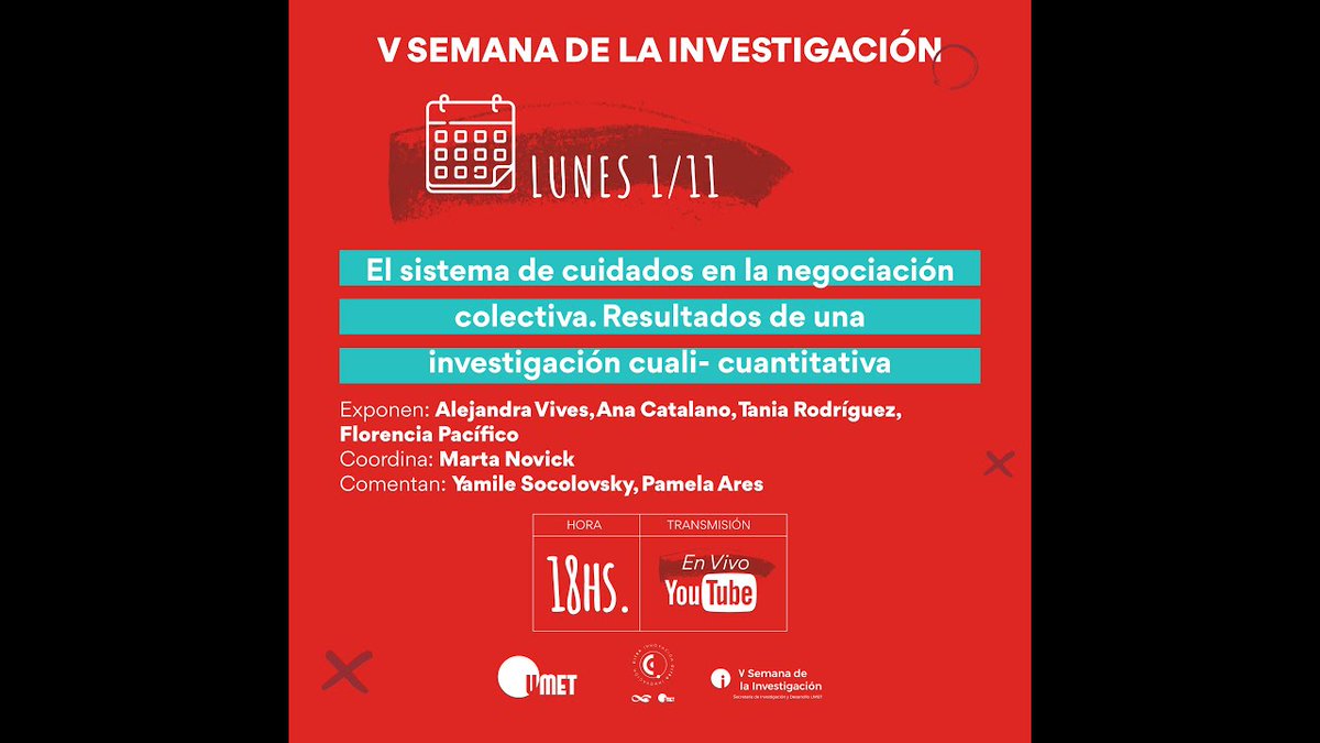 GeneroCTA's tweet photo. #Hoy, 18 hs la Secretaria de Género y Formación de CTA, Yamile Socolovsky, participará del panel “El sistema de cuidados en la negociación colectiva. Resultados de una investigación cuali-cuantitativa”.

 📡¡Seguilo por YouTube! https://t.co/mKeZz6mGOl

#CITRA
#UMET
#IDAES
#CETyD https://t.co/naB2yQnDTi
