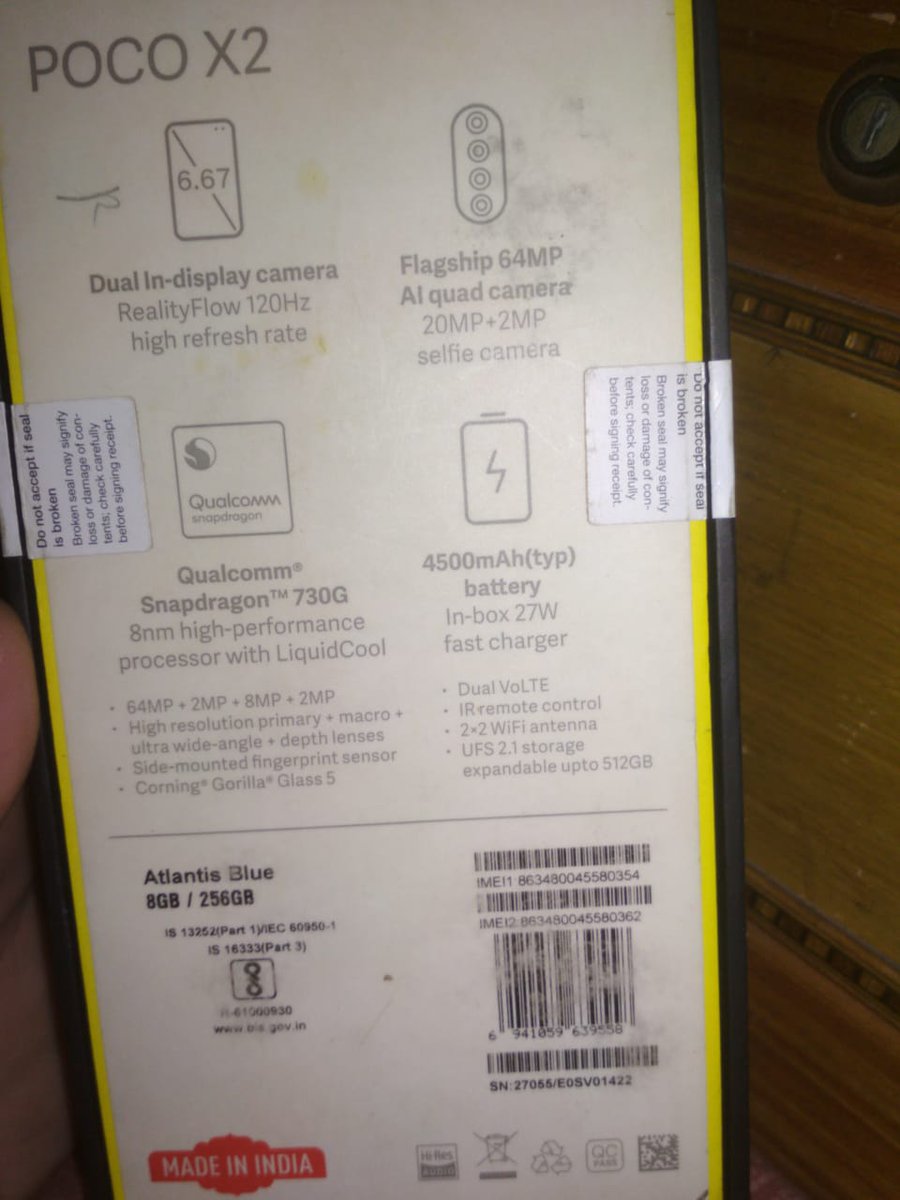 suraj__sony's tweet photo. Hi, @POCOSupport  @IndiaPOCO 
My Poco X2 is facing an issue of totally black screen after an update, last month.After some day the screen totally turned black and nothing is displayed. When visited Service centre they told to change motherboard please lookout @KaroulSahil help me https://t.co/CtbThBhv0C