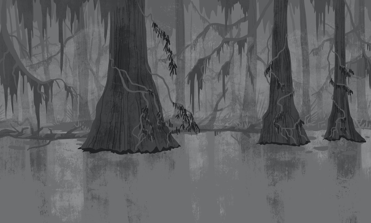 BoehmanMeghan's tweet photo. One last background from the #DCSuperHeroGirls Halloween episode. I really liked designing this swamp.
#halloween #solomongrundy #slaughterswamp #dc #superheroes https://t.co/CgqVrGA4Ny