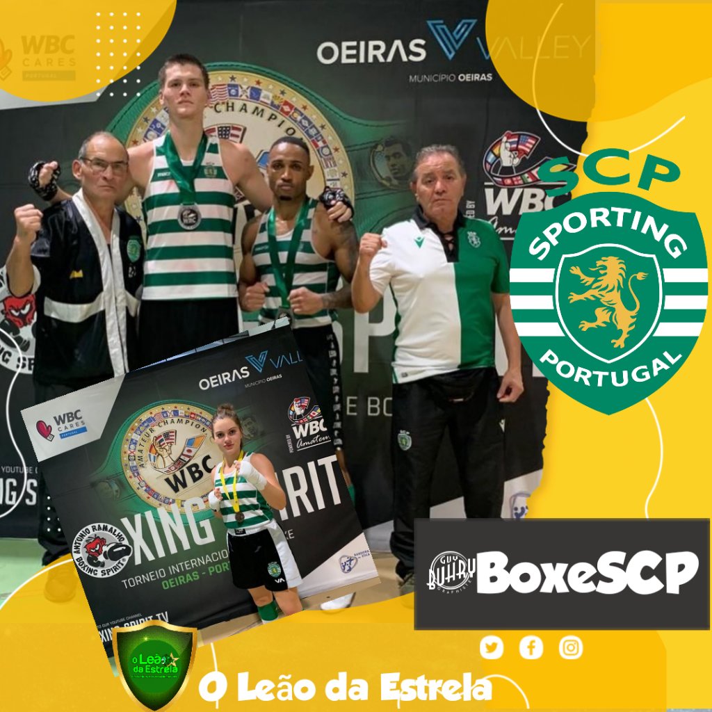 RvanderKellen's tweet image. #BoxeSCP Torneio Internacional Spirit WBC.
O Leão  Airton Luz(63,5kg), consagra se campeão em Elite,Rodrigo Roxas(86kg) campeão em Juniores e Cecília Alcântara (66kg)vice campeã em Cadetes.
Parabéns aos nossos leões 
#SportingCP 
#SportingSempre