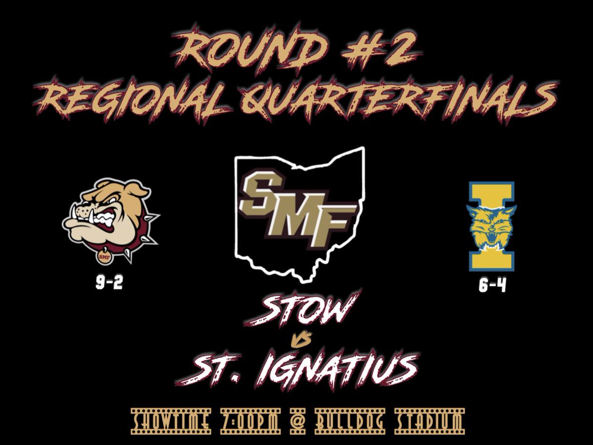 stowfootball's tweet photo. ‼️Regional Quarterfinals Matchup‼️
Week 12 / Round 2
#BeatIgnatius
#DAWGS https://t.co/yEajeMw75j