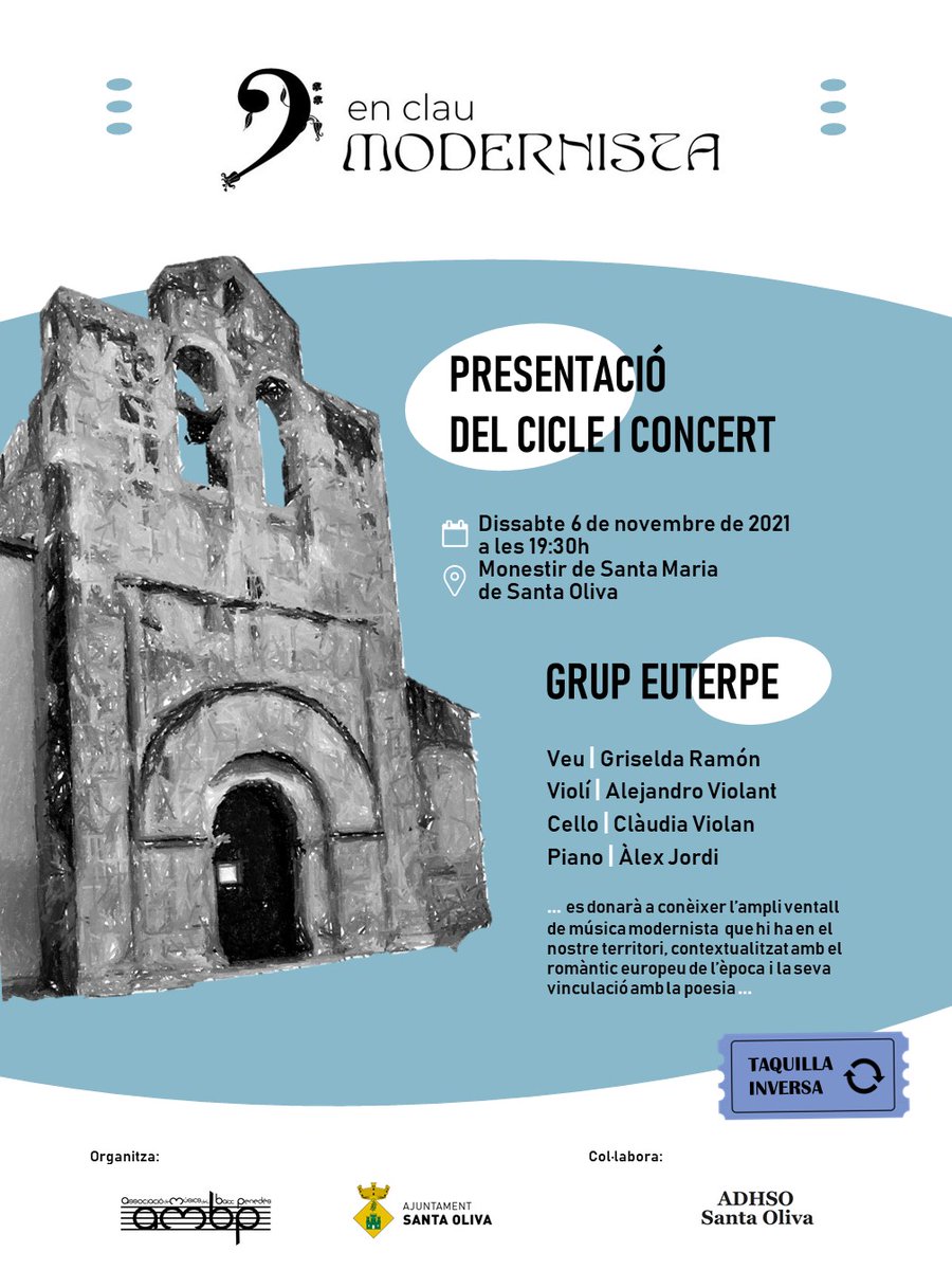griselda_ramon's tweet photo. Comencem el compte enrera per  la presentació del Cicle " En Clau Modernista". Un nou projecte de l' AMBP i " La Veu Humana", on hem posat totes les nostres il.lusions i energies perquè la provincia de Tarragona llueixi com mai amb Música en viu. https://t.co/fCOdHZZMR3