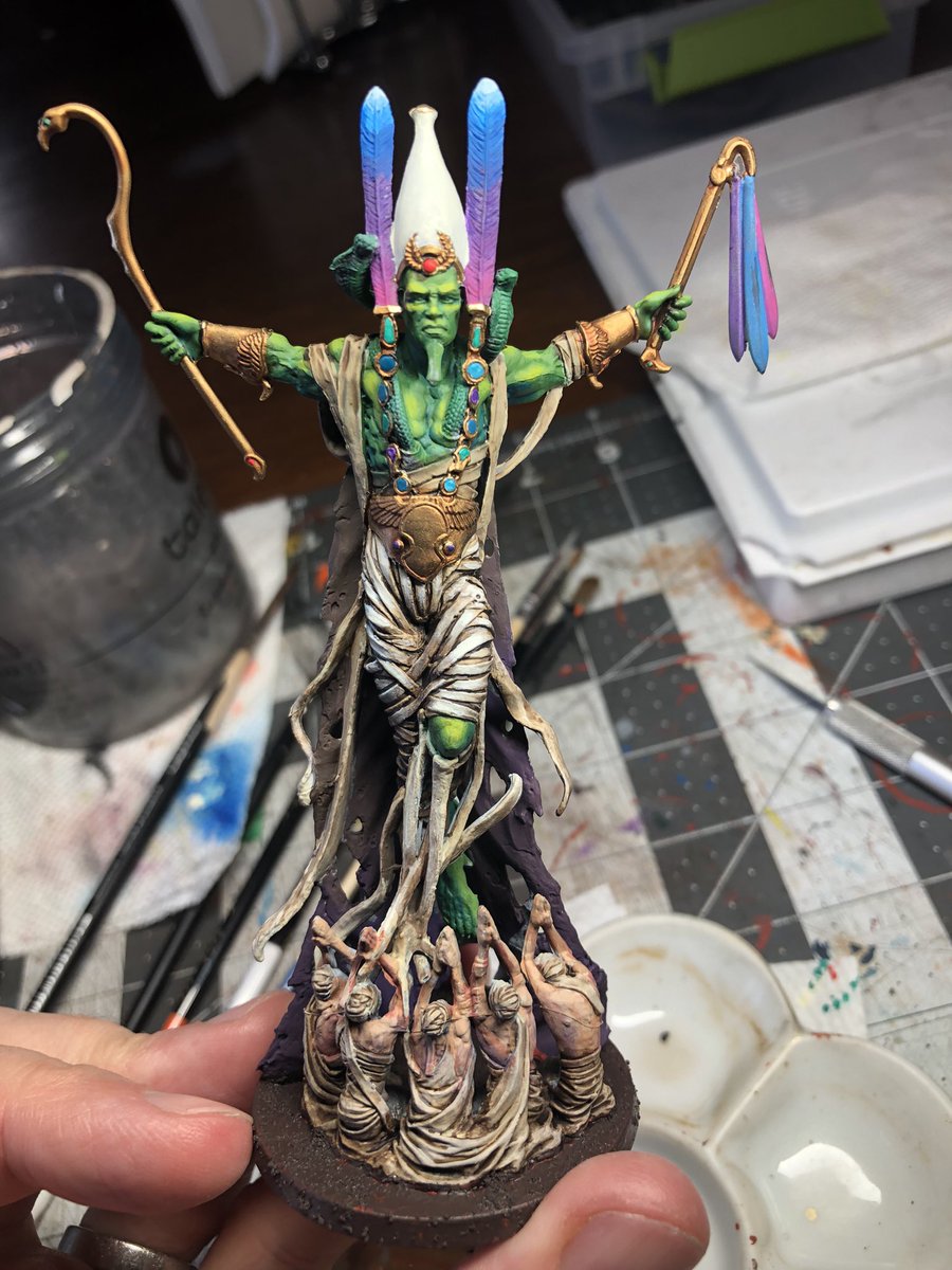 DanielDMinis's tweet photo. Working on Osiris from the Ankh board game from CMON.  #cmon #boardgames https://t.co/k9LANHGG4r