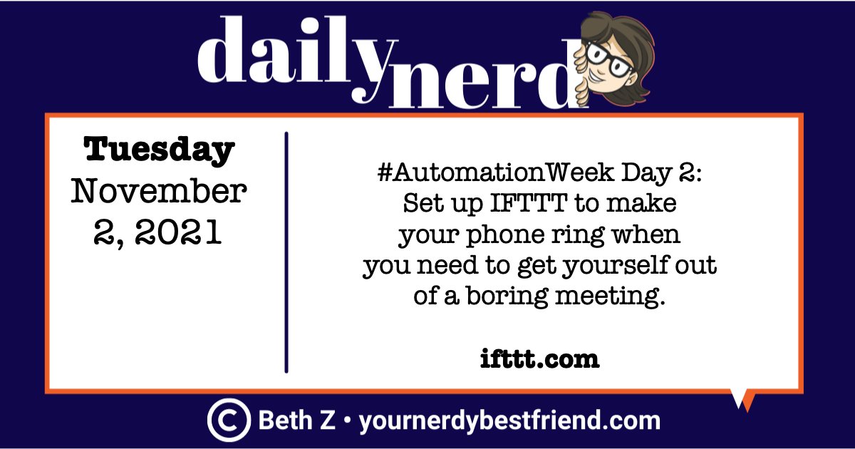 NerdyBFF's tweet photo. It's Automation Week! Here are a few tools from our #dailynerd calendar to help automate some tasks at work and home. #yournerdybestfriend #automationweek https://t.co/oN11R69yOq