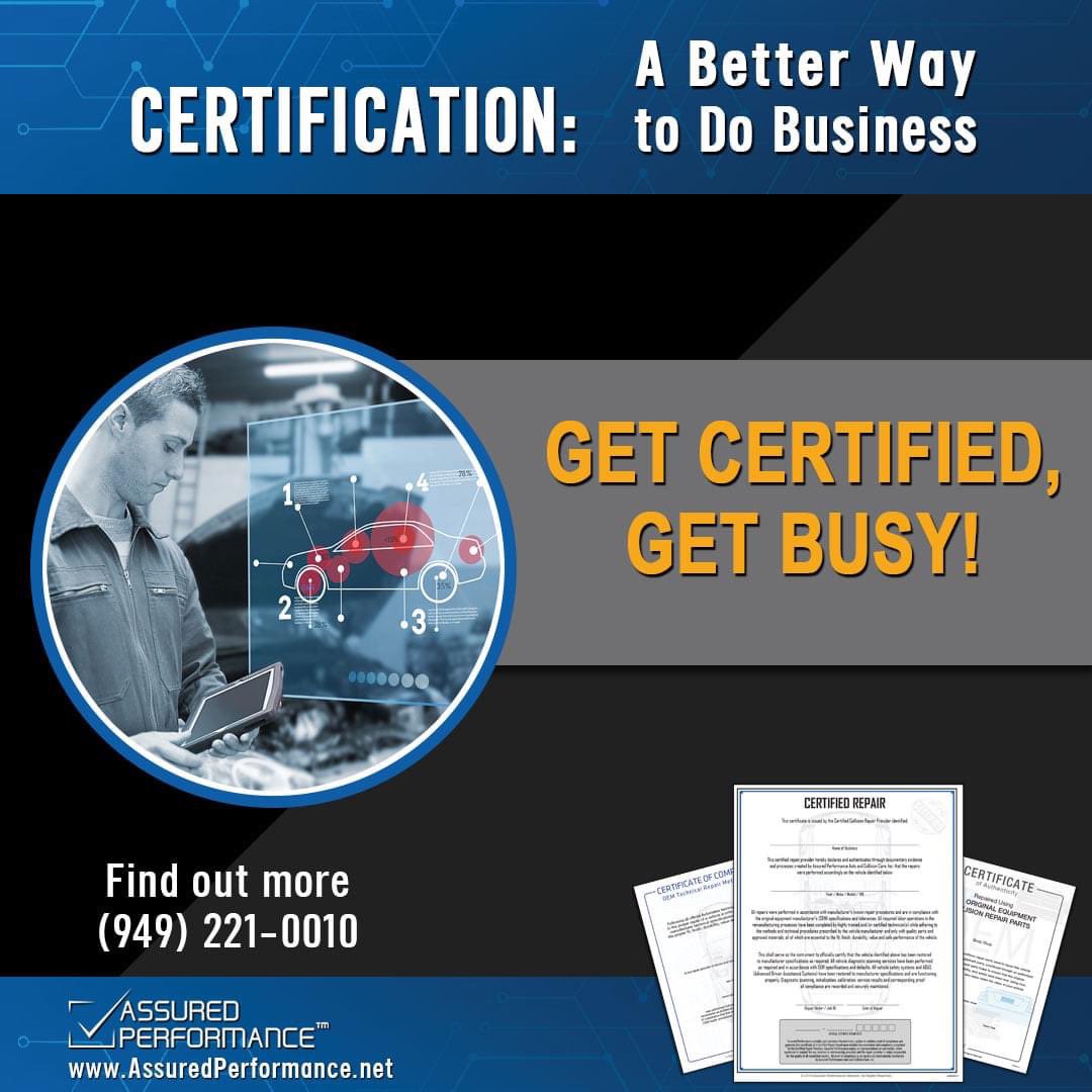 CCollisionCare's tweet photo. If you want to get busy, then it’s time to get Certified! Find out the benefits of Certification today. 💯

Learn More Here: https://t.co/KgJor3ELrN

🔷 Body Shops: Sign up to become Certified, call 9949) 221-0010 or go to https://t.co/QeJgQ7etwM https://t.co/ErLQVdJHDG