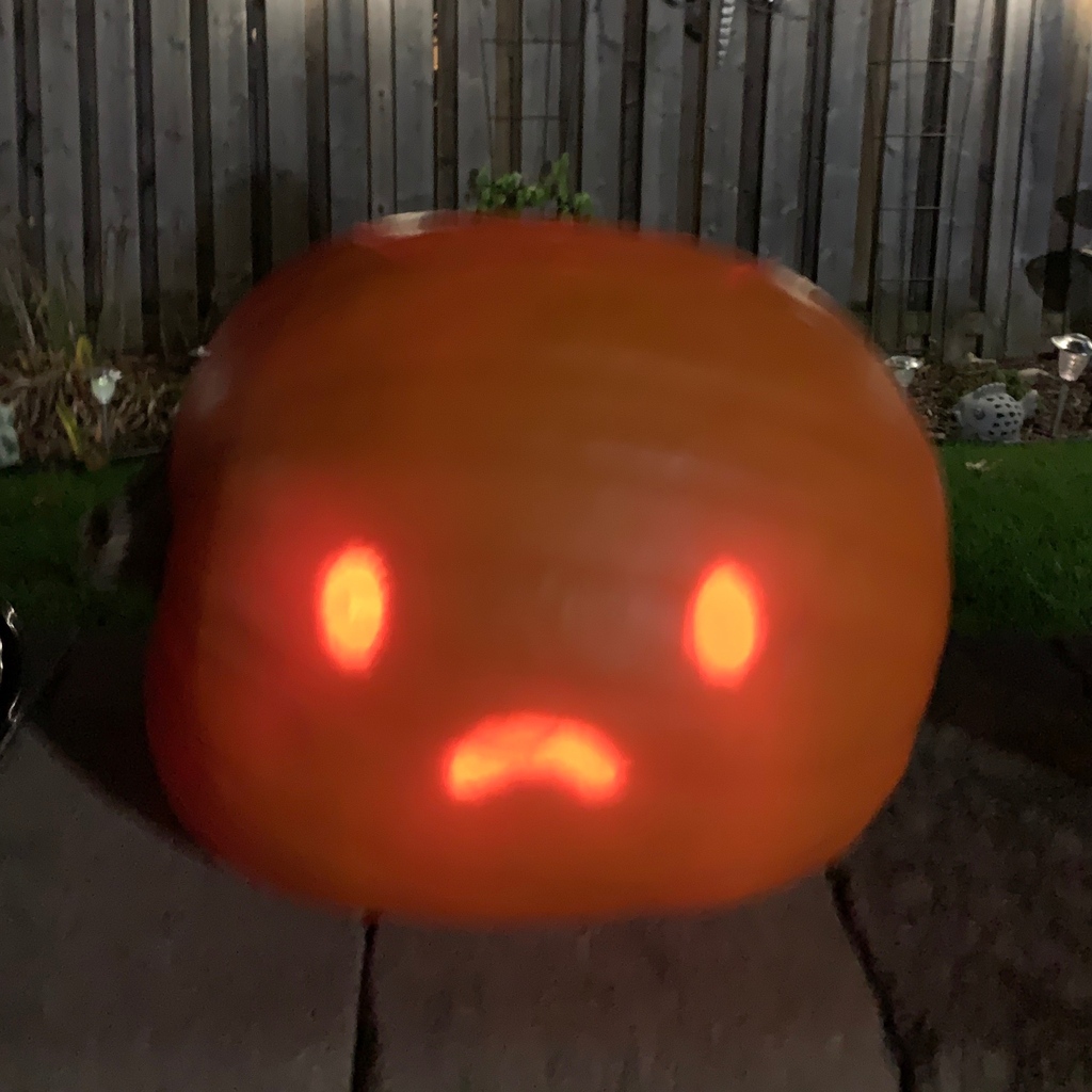 CinnySprout's tweet photo. How was everyone’s Halloween? 😊
I had a sad pumpkin this year so I decided to do Frowny Punkin for the carving 😂
#halloween2021 #pumpkincarving #jackolantern https://t.co/mZFJHkDw89
