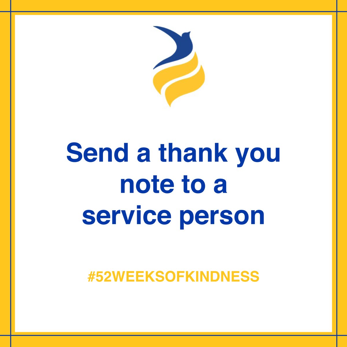 candlesmuseum's tweet photo. Happy Monday! This week's Kindness Calendar Challenge is to "Send a thank you note to a service person." Share your acts of kindness with us by using #52WeeksOfKindness https://t.co/g31Rgp4T5o