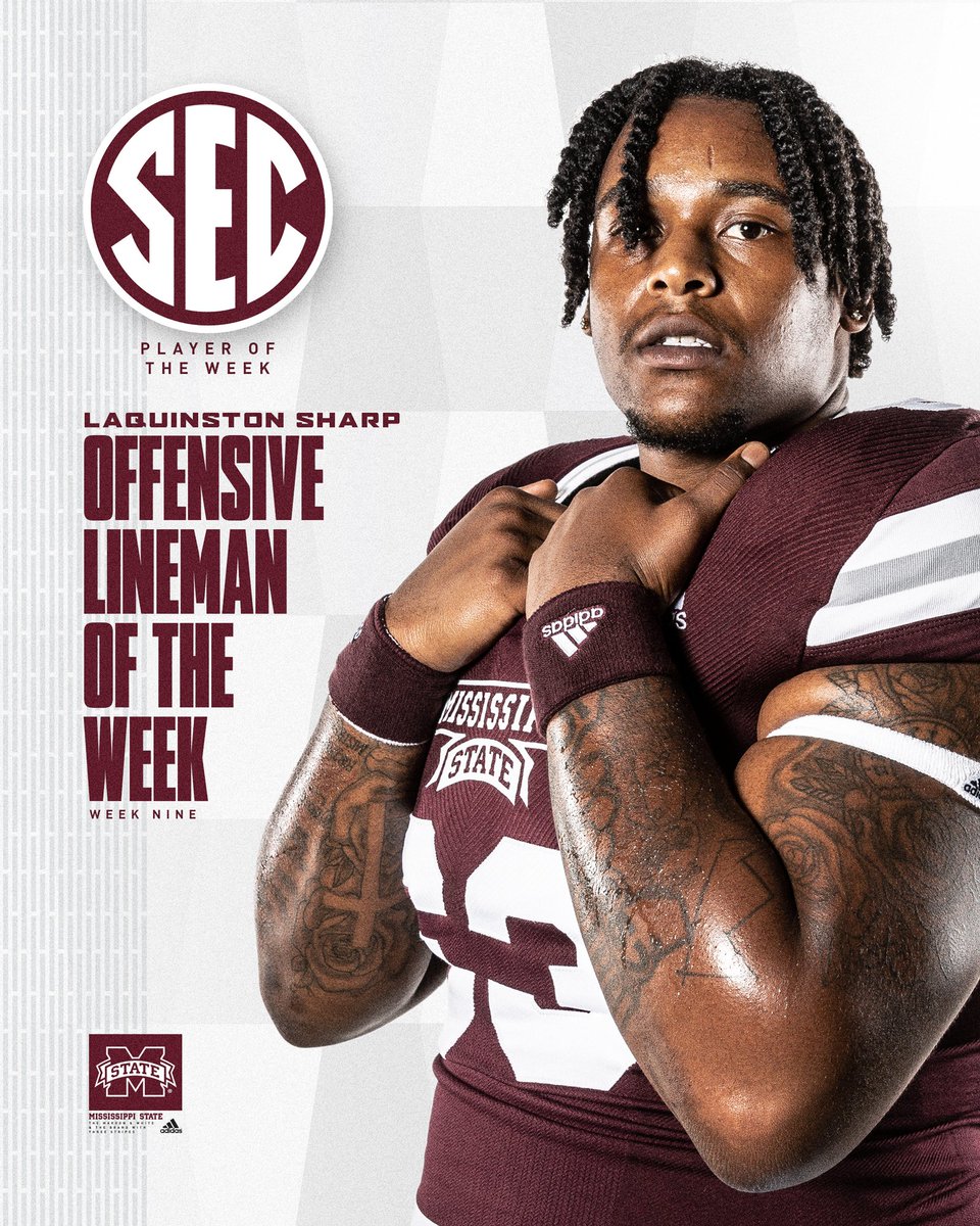 Opened running lanes for 3 rushing touchdowns and a passing score! Well-deserved for @laquinstonsant1‼️ #HailState🐶