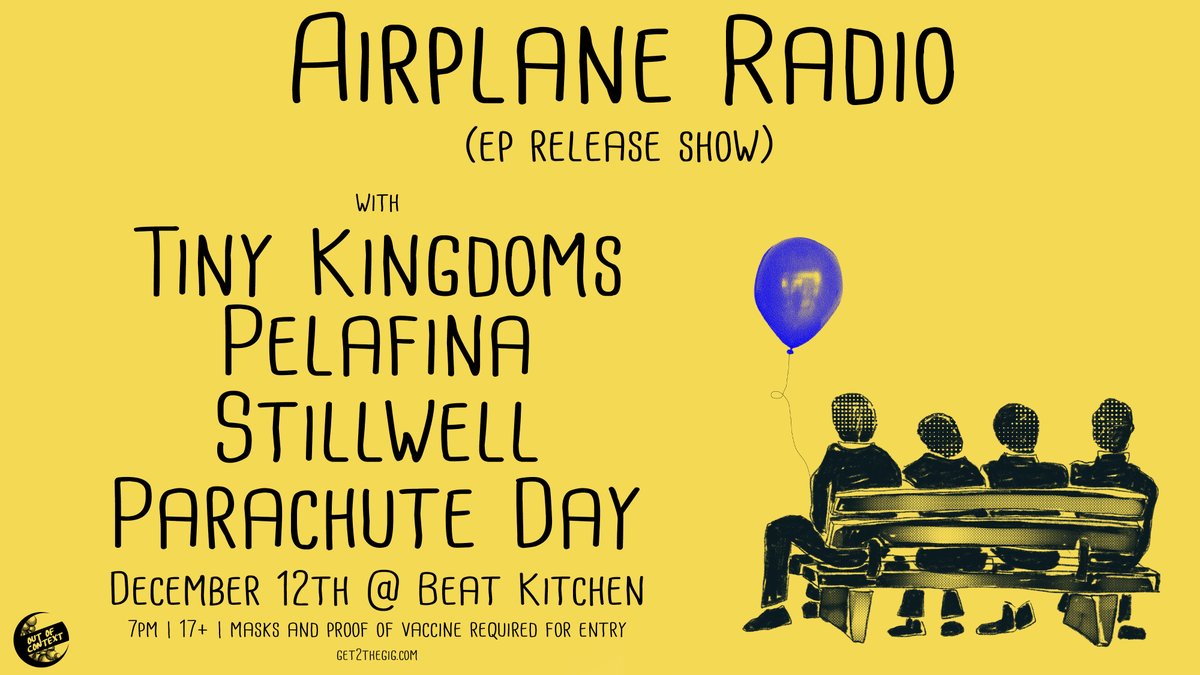 Y'all remember <a href="/AirplaneRadioIL/">Airplane Radio</a>? What if I told you they're releasing an EP? And then also playing a show? At Beat Kitchen? Yeah, that sounds pretty sick good thing that's happening.

Tickets available at get2thegig.com