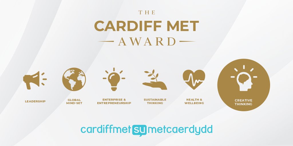 Work towards a stronger career pathway through signing up for our Met Award today! 🏆
cardiffmetsu.co.uk/metaward

Also check out our new level - Creative Thinking ✨
cardiffmetsu.co.uk/metaward/creat…

Simply send your CV &amp; Cover Letter to Alison at alarner@cardiffmet.ac.uk to get involved! 🌟