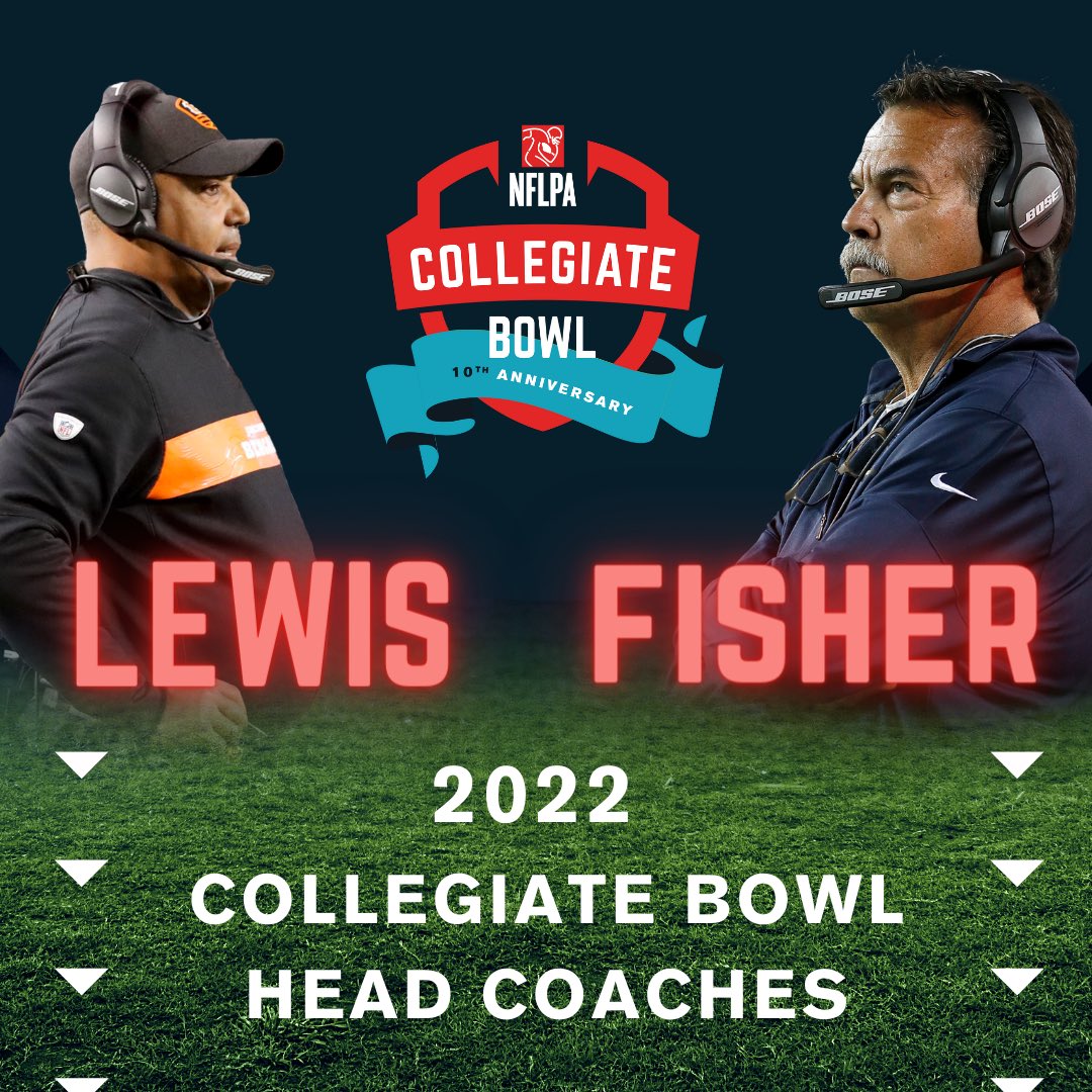NFLPABowl's tweet photo. We’ve got our guys 🤝

Jeff Fisher &amp; Marvin Lewis have been tabbed as head coaches for the 2022 @NFLPA Collegiate Bowl.
 
Lewis is back to build on his 2020 #NFLPABowl victory, while Fisher brings 22 years of NFL head coaching experience to our game.

🔗 https://t.co/tOnhbbSJ0p https://t.co/91XD4G2Htg