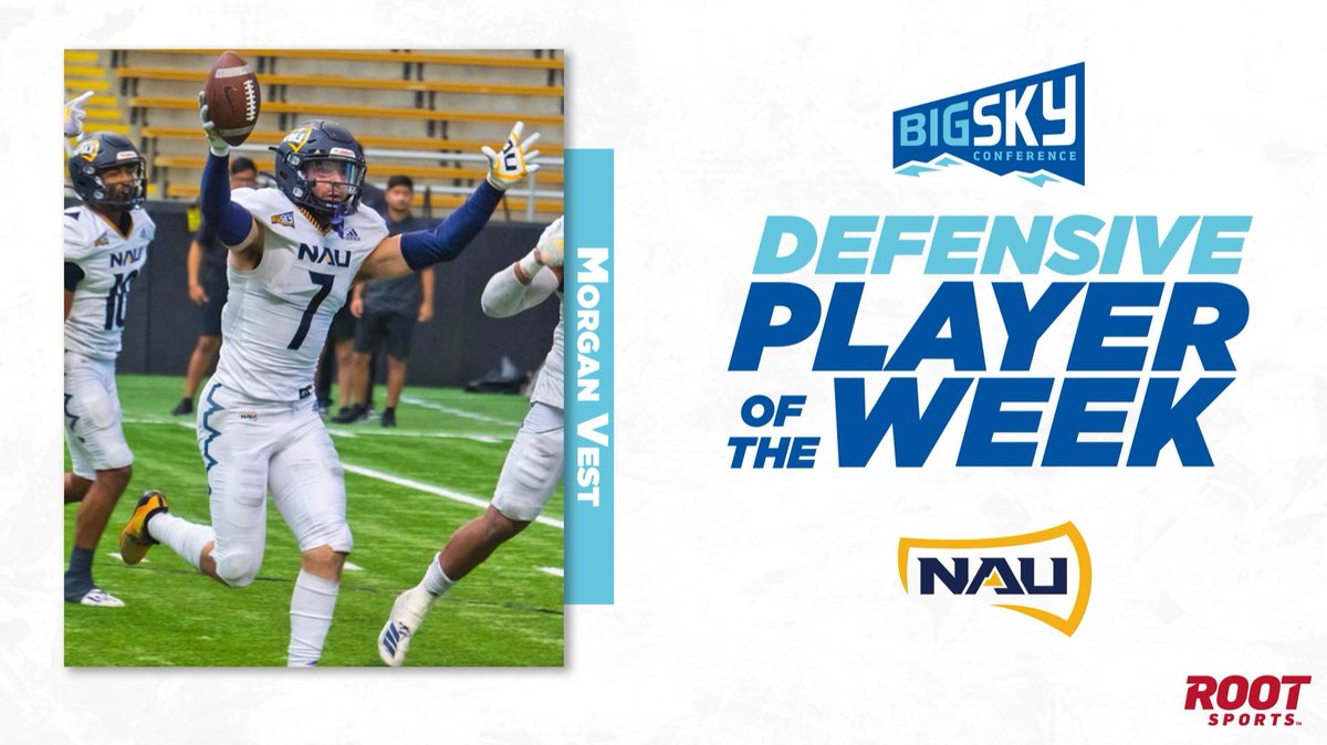 NAU’s <a href="/MorganVest05/">MV</a> wins his second #BigSkyFB Defensive Player of the Week honor this year! 💪 

#ExperienceElevated