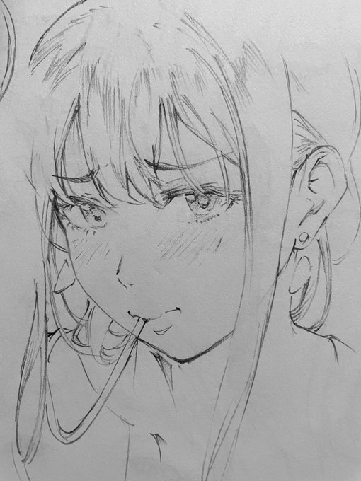 絵描きさんの絵を見ながら
お絵描きした顔絵🖼 