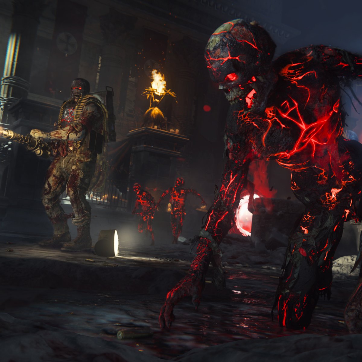 Treyarch's tweet photo. Get ready for Nov. 5th with the official #Vanguard Zombies Fan Kit, including logos, artwork, screenshots, profile pictures, and mobile wallpaper!

Download here: https://t.co/4N45bhJAJC

Get all the details on Vanguard Zombies at the blog: https://t.co/x5tolXYW4J https://t.co/9wzg5SaKFG