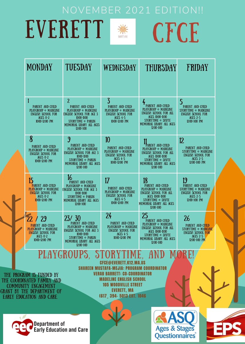 CfceEverett's tweet image. November 2021 Calendar!