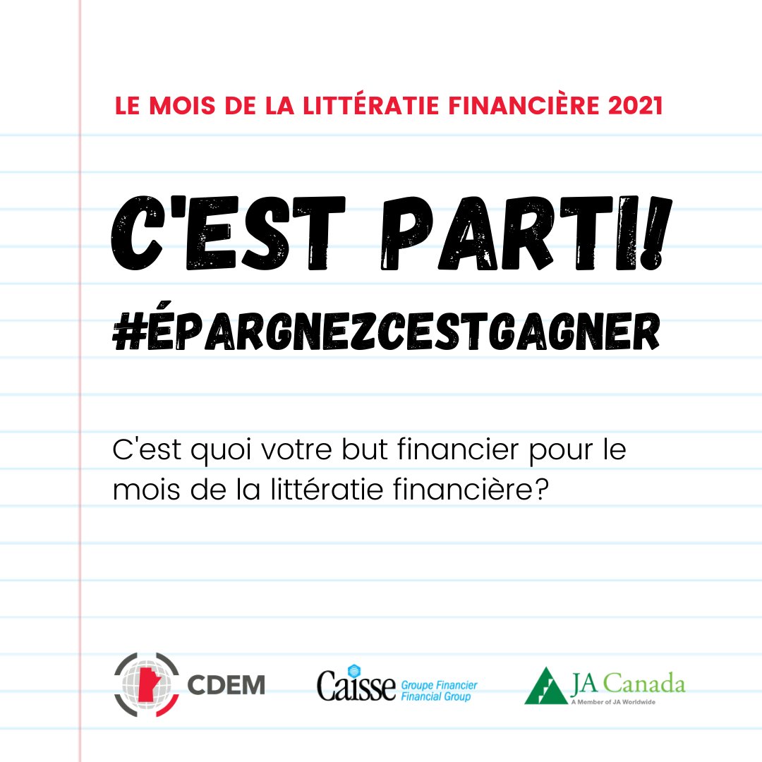 CDEM_Jeunesse's tweet photo. C'est parti! Le mois de la littératie financière est arrivée  🤑 💫 📈

#ÉpargnerCestGagner #mlf2021  #flm2021  

@DSFMecole
@JAManitoba https://t.co/b4EWLk2z34