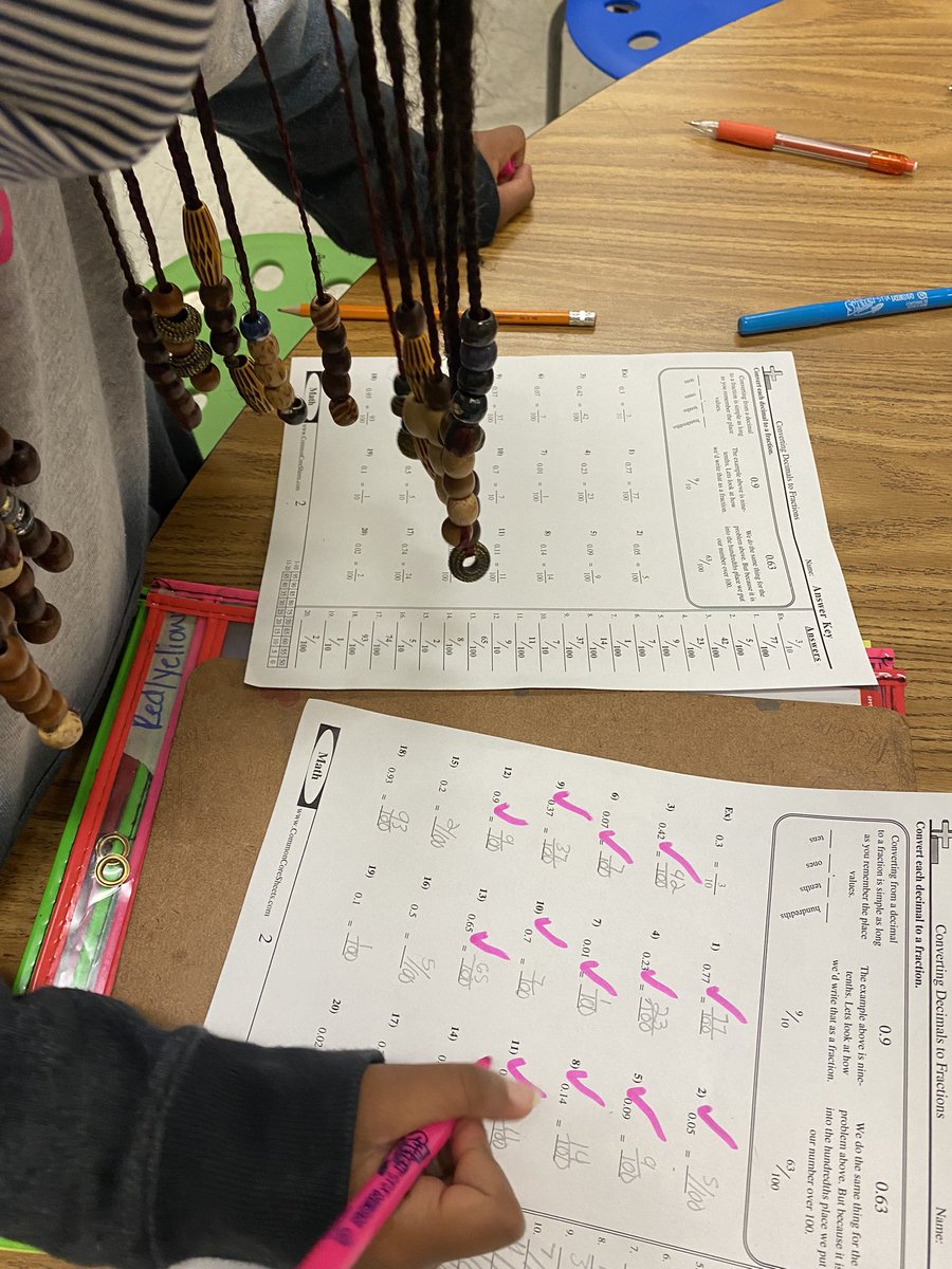 5th grade self checking their work and learning from the mistakes they made to correct their work @BES1team