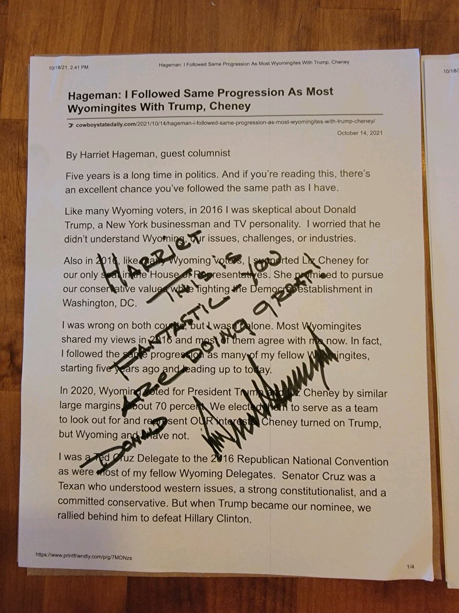 Always great to hear from President Trump. We are working hard to earn support all over the Cowboy State. Wyoming needs a Congresswoman that will stand up to the DC Establishment and fight for Wyoming's future.
secure.winred.com/hageman-for-wy…