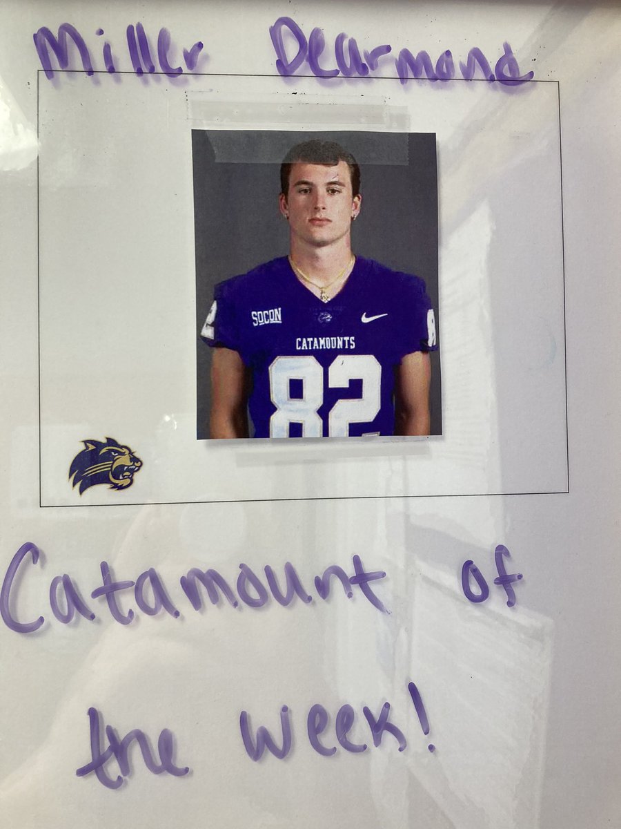 catamount_SAASS's tweet photo. @miller_dearmond of @CatamountsFB is Anita’s Catamount Of The Week! Serious academic successes in the last week thanks to serious academic focus and self-motivation! 💜👏💪 #hardworkpaysoff #FIGHTON https://t.co/EcrJoAz8jQ