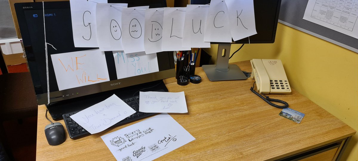Karen81735156's tweet photo. So today I said goodbye to  #cromercountryclub to move onto pastures new. It's been an amazing experience working here &amp; a pleasure working with all my colleagues. Thank you @MarnieCCC1 for decorating my desk. #diamondresorts https://t.co/qxcxYQkRQq