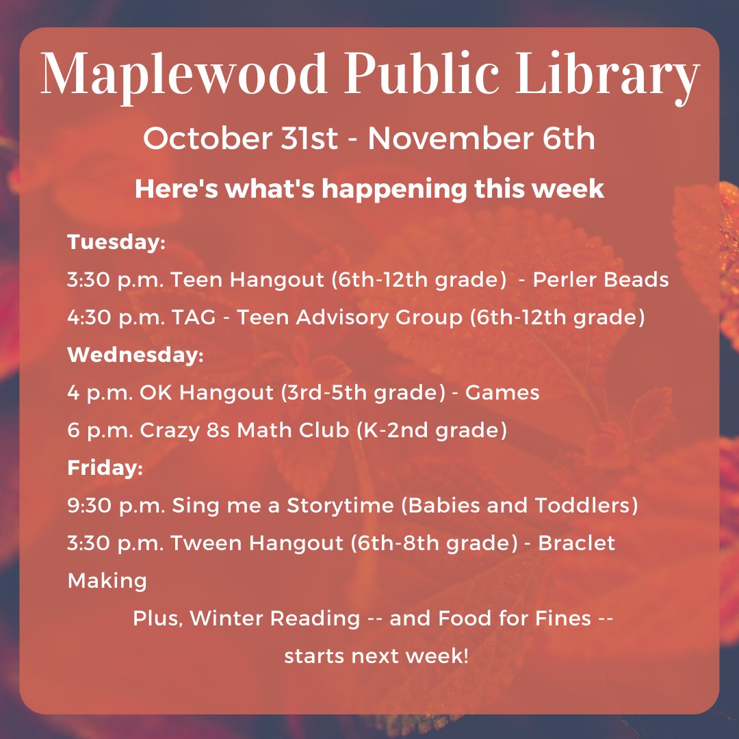 Maplewood Library tweet media