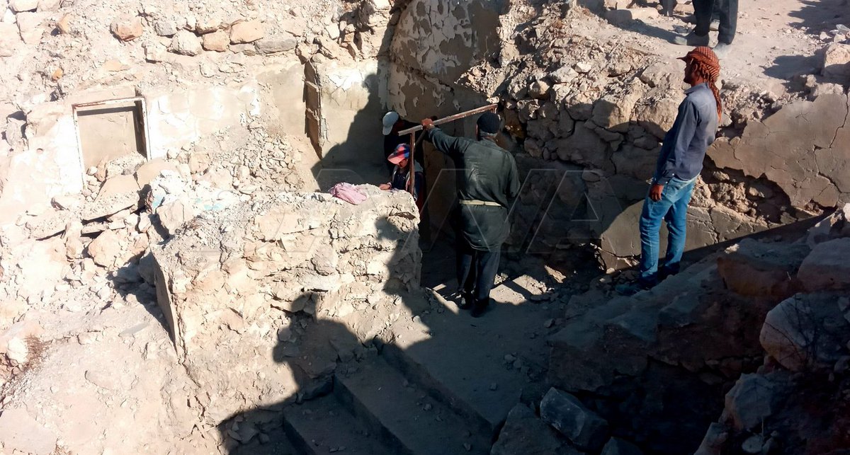 eye_syrian's tweet photo. A Syrian-Russian team under the supervision of the General Directorate of Antiquities and Museums has begun the rehabilitating of the historic Afqa spring in the ancient city of #Palmyra, which was heavily damaged afater #ISIS attacks. https://t.co/xBcGJBX7iu