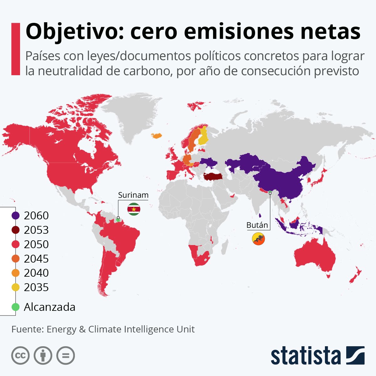 Comenzó la #COP26 y desde CYF te iremos contando cada una de las novedades de esta importante cumbre. 
A continuación dejamos el mapa actual de emisiones netas 👇
Fuente: Statista