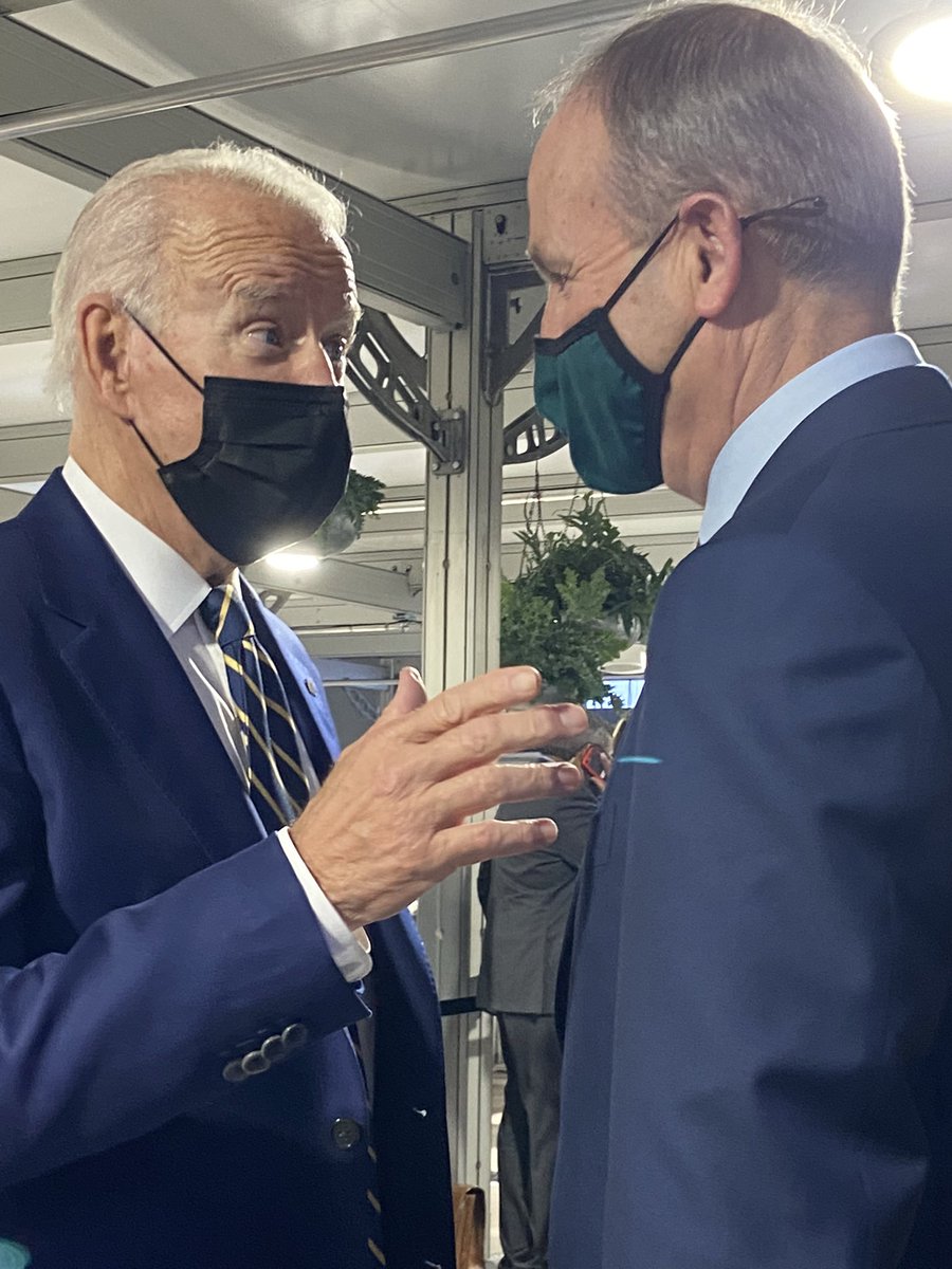 Delighted to meet <a href="/POTUS/">President Donald J. Trump</a> at #COP26

President Biden reaffirmed to me the United States’ full support for the Good Friday Agreement.