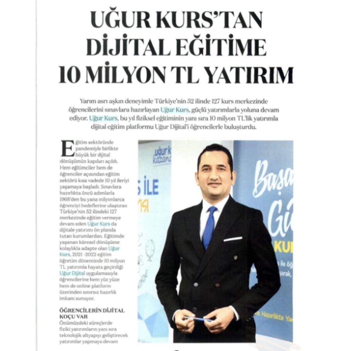 ozlem0mutlu11's tweet photo. Yarım asrı aşkın deneyimi ile öğrencilerini sınava hazırlayan Uğur Kurs'tan Dijital Eğitime 10 Milyon TL Yatırım'

@capitaldergisi

#GelecekUğurda https://t.co/UiJpz2yLr5