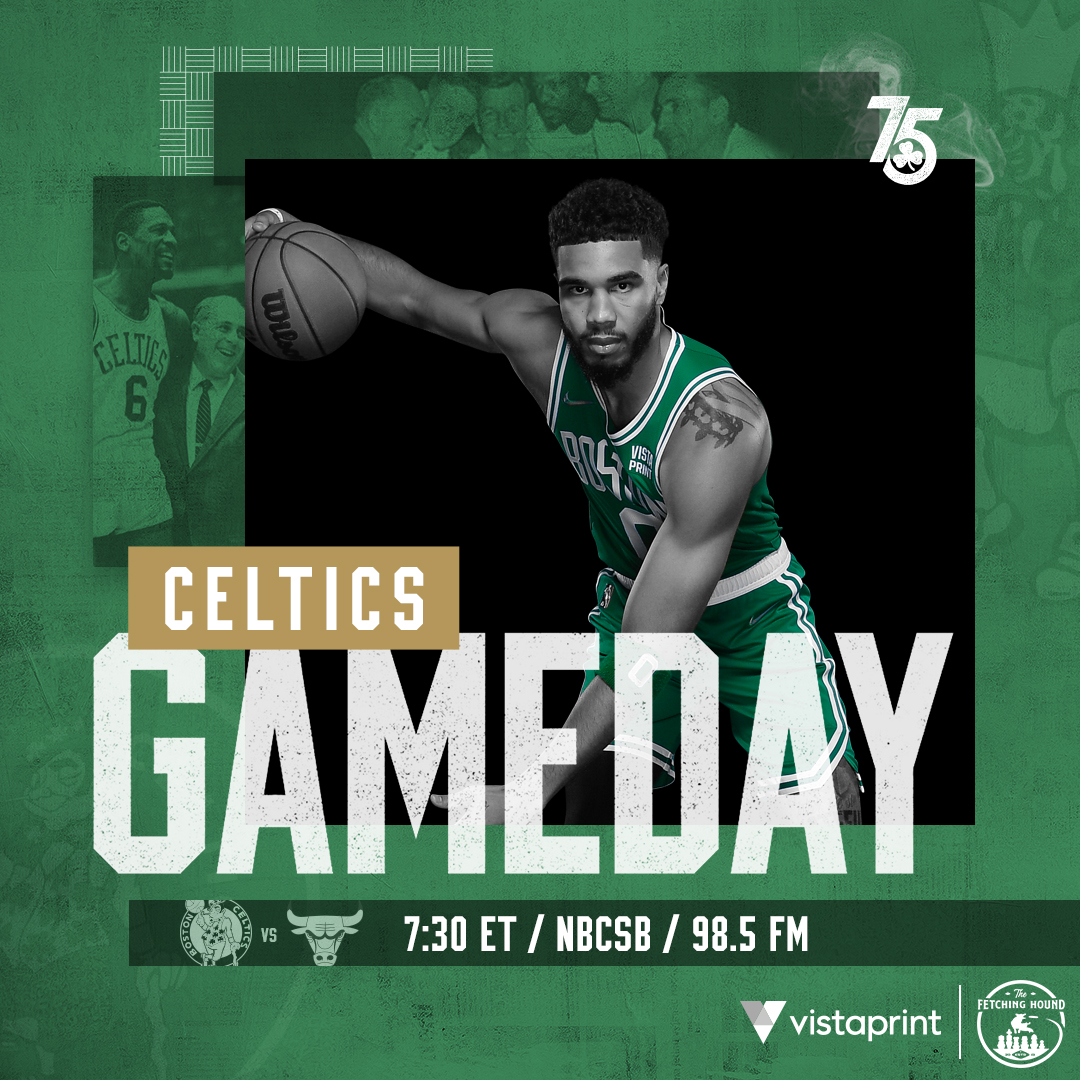 celtics's tweet photo. TONIGHT ☘️ Celtics vs @chicagobulls

⏰ 7:30PM
📺 @NBCSBoston 
🎙️ @985TheSportsHub 
Small Business of the Game: https://t.co/VPzgEwL9Dx

#BleedGreen https://t.co/xEpmqY5lS0