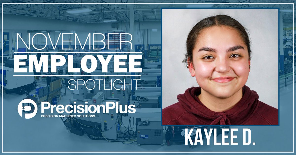 ReaderPrecision's tweet photo. Meet Kaylee D., a Miayno Operator, who has been with Precision Plus for over a year, after starting her career in manufacturing as a Youth Apprentice in September 2020.
#PrecisionMachining #ManufacturingProfessionals #PrecisionPlus #EmployeeSpotlight https://t.co/ip3rjswAiR