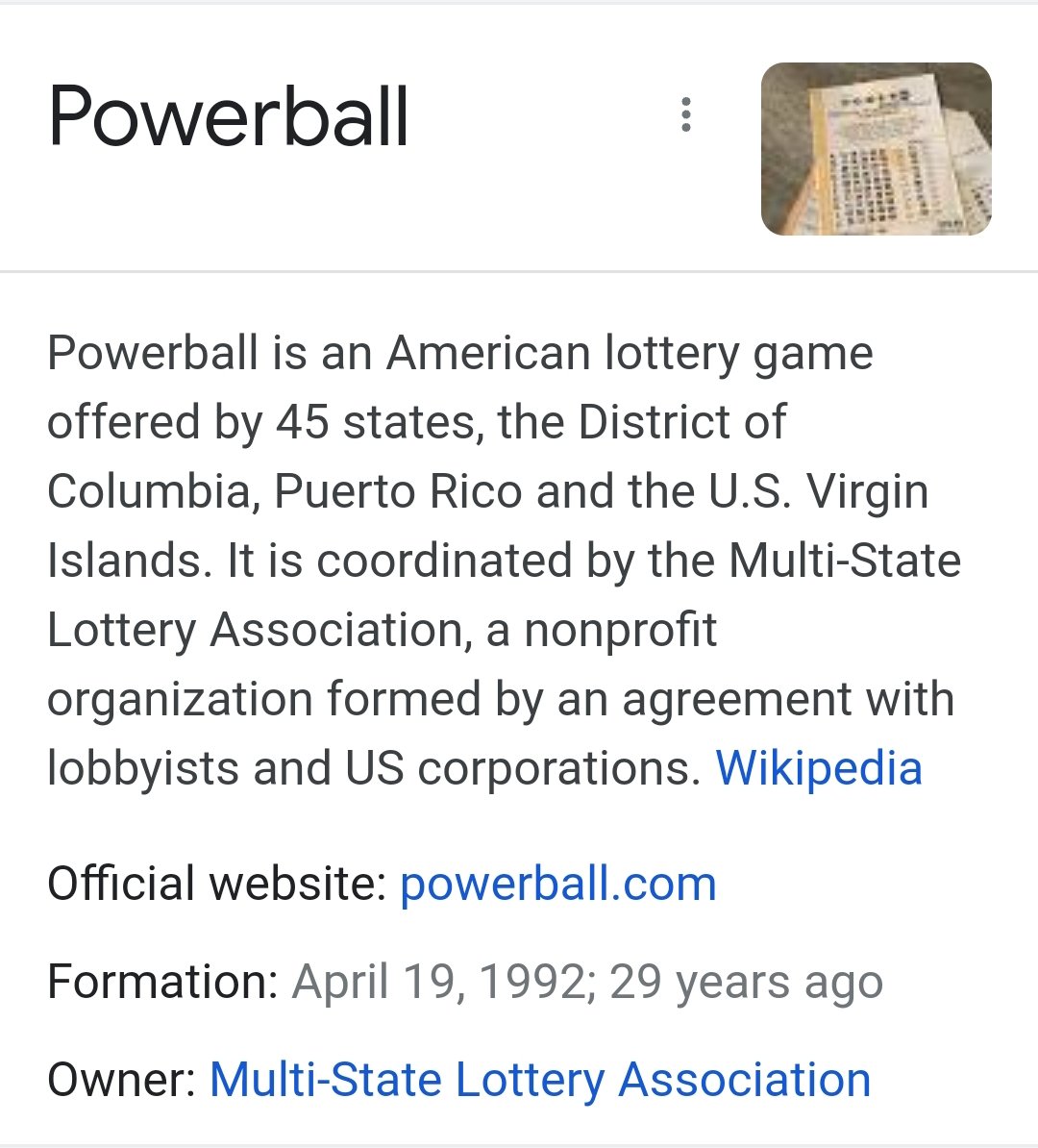 Powerball is in 45 States, 3 lucky #Connecticut winners split a prize of 1 million. 
(What are the odds)? https://t.co/sbwq5DVuCF https://t.co/C0Pe9L2Wnx