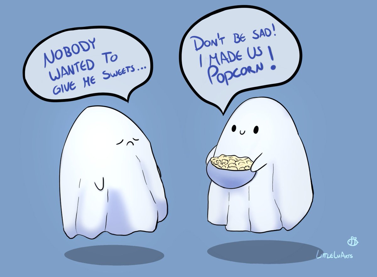 An alle die gestern keine Süßigkeiten bekommen haben, so wie ich :c 
Hier ein bisschen Popcorn ❤️
#comic #ArtistOnTwitter