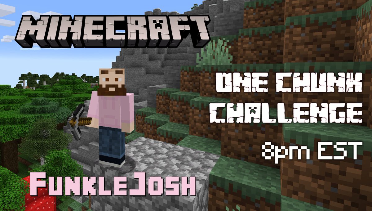 FunkleJosh's tweet image. Happy Monday &amp;amp; happy November, funky fam! 🤙

Tonight's stream will be a "One Chunk" challenge in MINECRAFT! ⛏

Come vibe with me starting @ 8pm EST - can't wait to see you. 💗

#ENVtuber #pngtuber #OneChunk