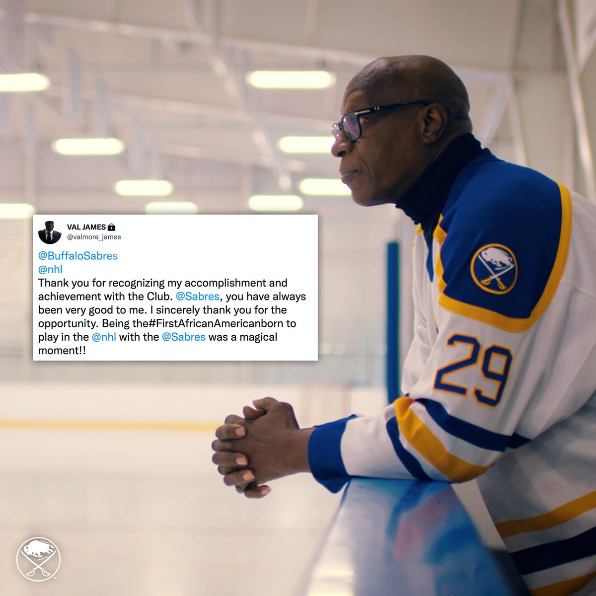 BuffaloSabres's tweet photo. You have changed the game for so many, Val. 

We are so grateful for you! https://t.co/Md8CM7YLN9