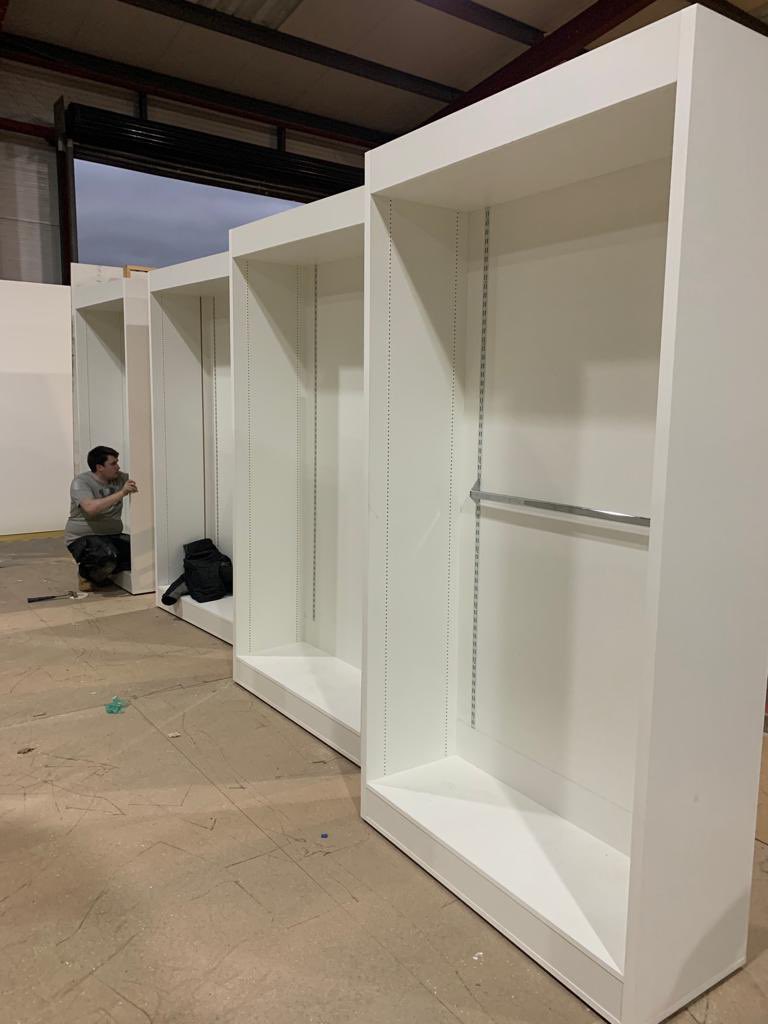 Some lovely new units for a local clothes retailer across multiple stores in Belfast 😎👟 #retail #fitout #ioinery