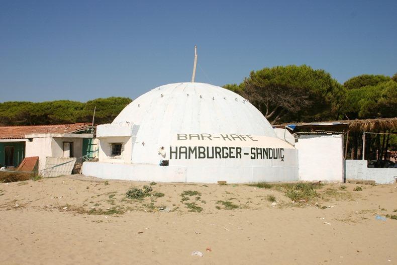 CosmonautMag's tweet photo. Albanian Bunker, restored as a Hamburger &amp; Sandwich shop. https://t.co/SU806ahaO0