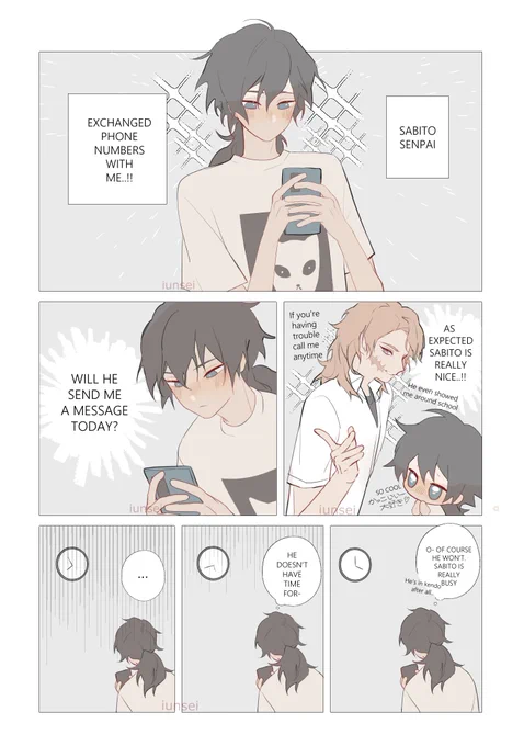 exchanging numbers (senpai/kouhai au 🤤)
[ 錆義 / sabigiyuu ] 