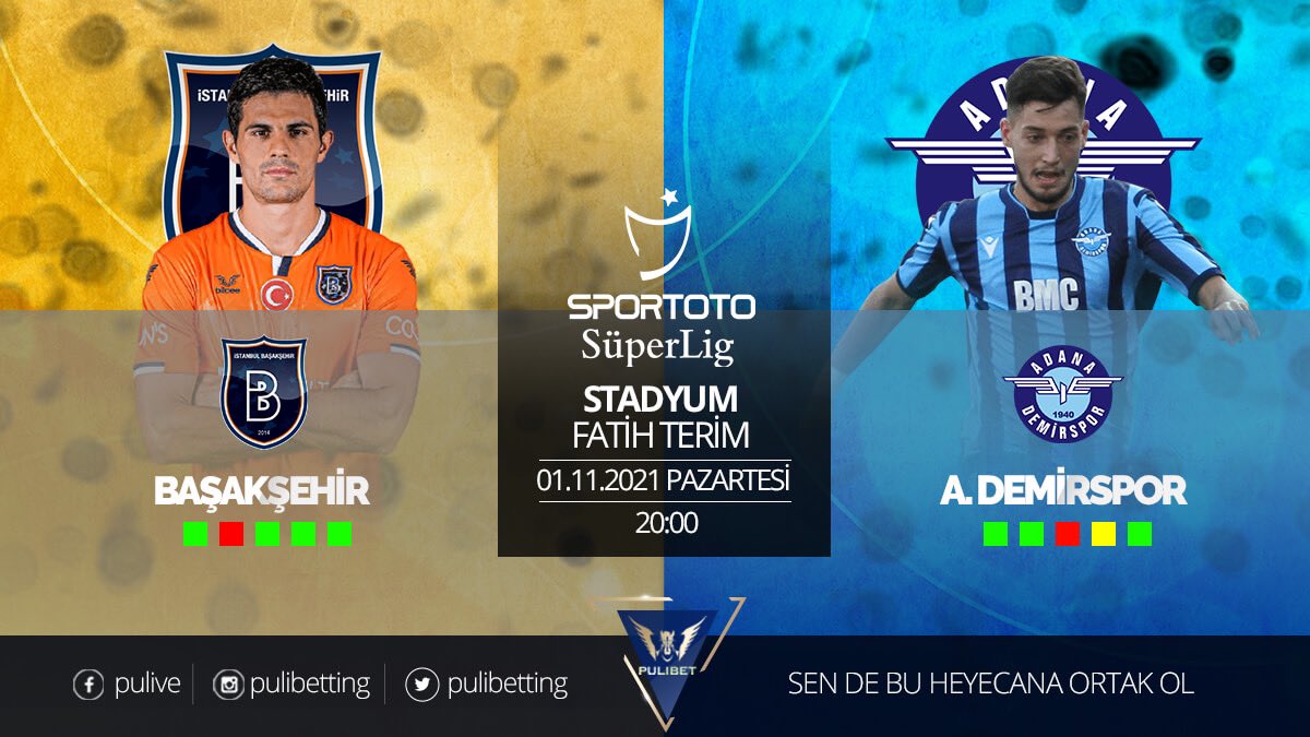 Pulibetting's tweet photo. 🇹🇷 Başakşehir - Adana Demirspor

📊 Süper Lig’de karşılaşan iki takımın, aralarında oynadıkları son beş maçın üçünde karşılıklı gol oldu ve yine bu maçların ikisi 2.5 ÜST gol sonuçlandı. #Pulibet #IBFKvADS 

Fikstür ve Oranlar 🔗 https://t.co/TesktHxAXV https://t.co/IM4HgGodH8