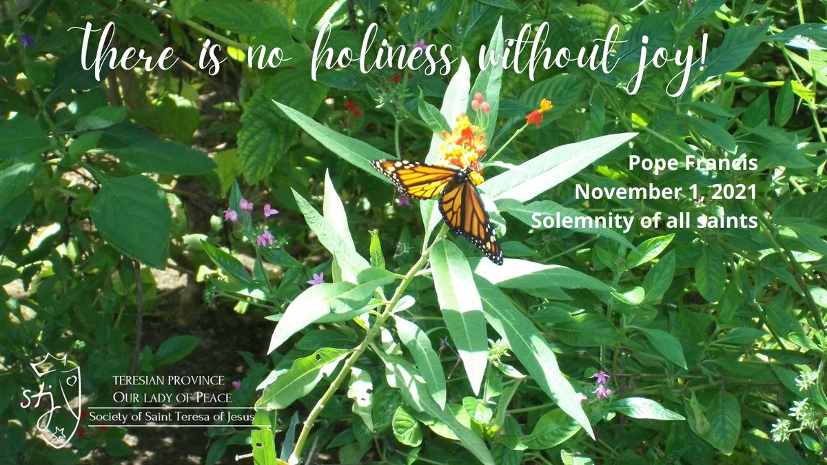 StjPaz's tweet photo. Joy is a Teresian characteristic. Today we ask ourselves: do we live in joy? Do we transmit joy or are we boring and sad people? Let us remember: there is no holiness without joy! 😀
#stjpeace #weareteresians #ossoteresians 
#allsaintsday #UniversalSanctification https://t.co/rMjIMcsIEJ