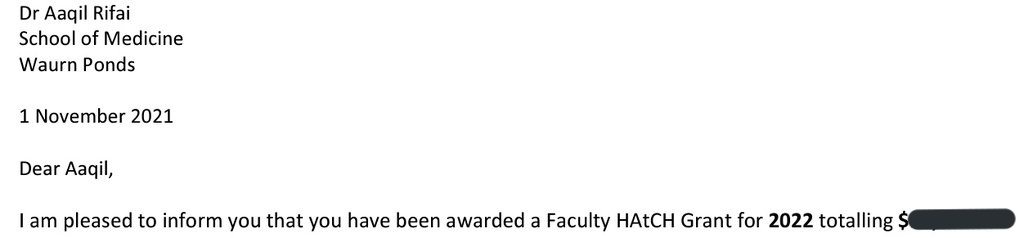 Pleased to receive a Faculty HAtCH Grant to support our research. <a href="/IMPACTDeakin/">IMPACT</a> @deakinresearch @DeakinHealth