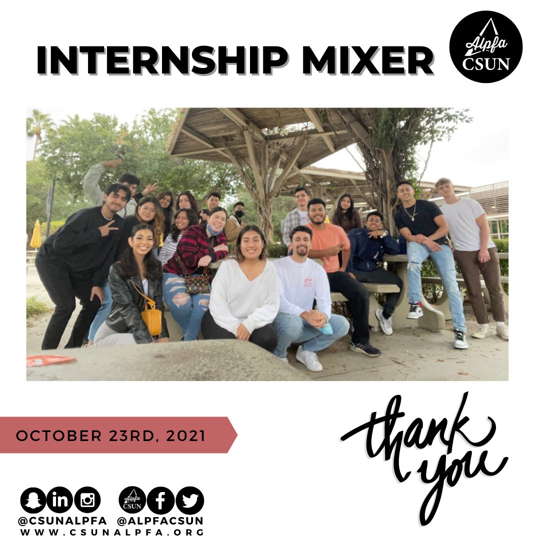alpfacsun's tweet photo. Thank you everyone who came out for our internship mixer!
#csunalpfa #ALPFA #alpfamilia #CSUN https://t.co/3JXopET1lO